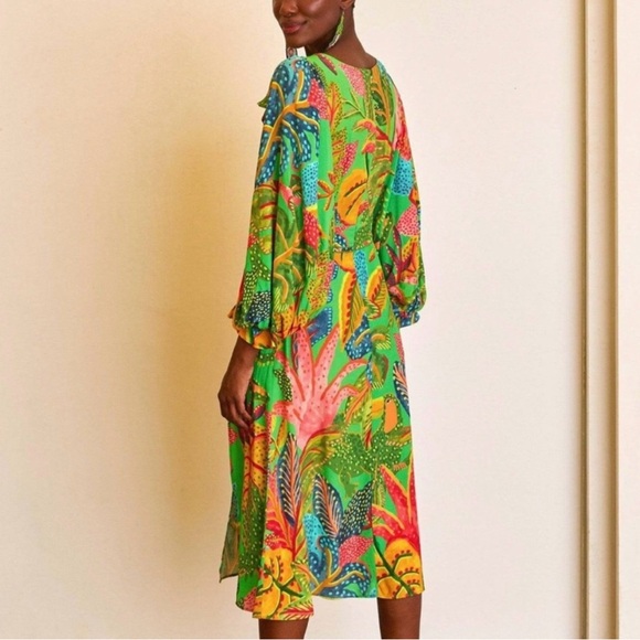 Farm Rio Midi Dress Tropical Dream Sz XS NWT True to Size - Picture 3 of 10